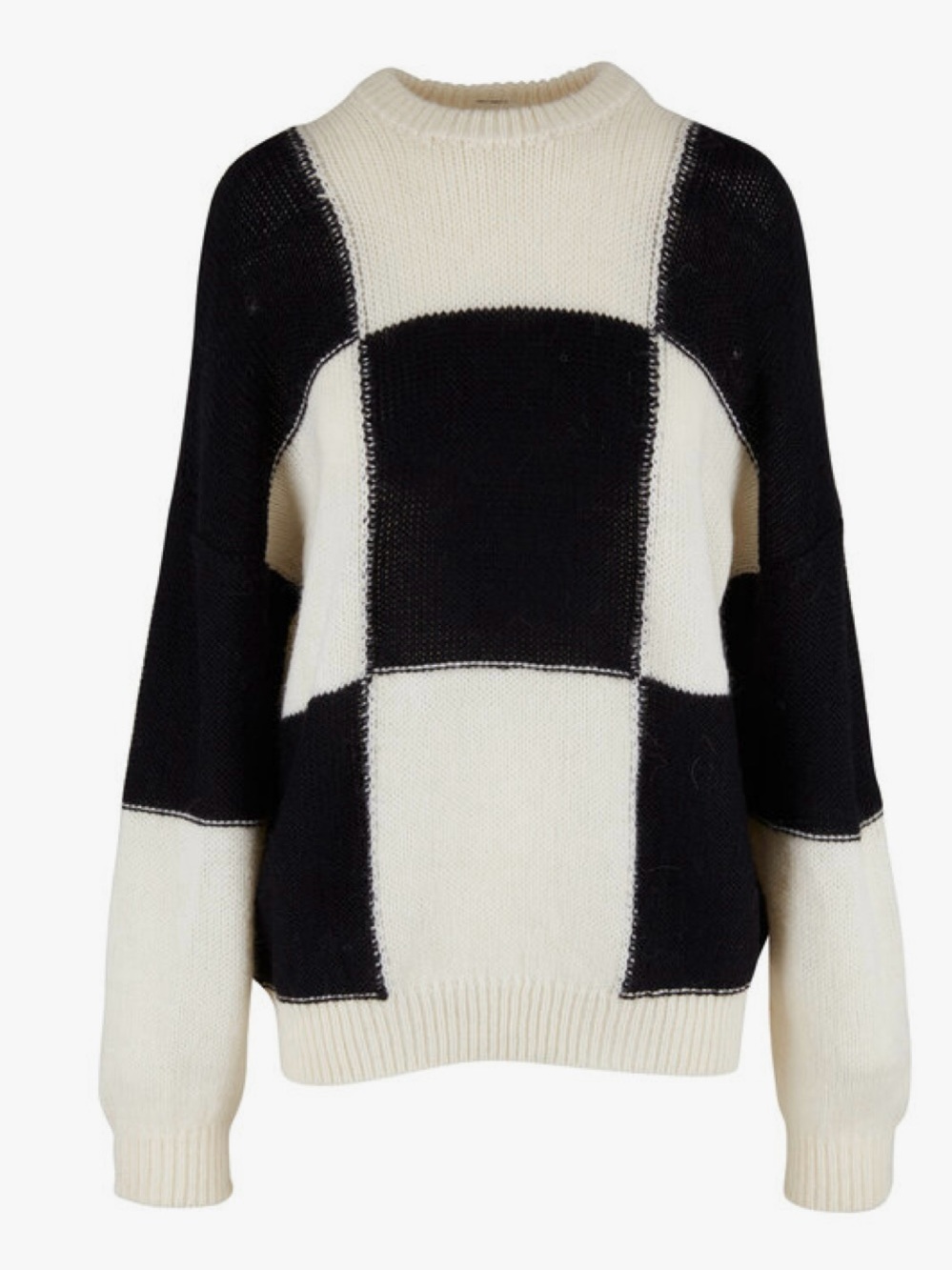 Mother The Long Drop Checkered Entry Fee Alpaca Wool Jumper - Picture 2 of 13